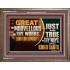 JUST AND TRUE ARE THY WAYS THOU KING OF SAINTS  Christian Wooden Frame Art  GWMARVEL12700  "36X31"
