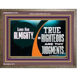 LORD GOD ALMIGHTY TRUE AND RIGHTEOUS ARE THY JUDGMENTS  Bible Verses Wooden Frame  GWMARVEL12703  "36X31"