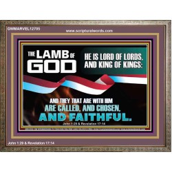 THE LAMB OF GOD LORD OF LORD AND KING OF KINGS  Scriptural Verse Wooden Frame   GWMARVEL12705  "36X31"