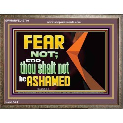 FEAR NOT FOR THOU SHALT NOT BE ASHAMED  Scriptural Wooden Frame Signs  GWMARVEL12710  "36X31"