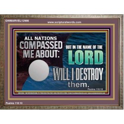 IN THE NAME OF THE LORD WILL I DESTROY THEM  Biblical Paintings Wooden Frame  GWMARVEL12966  "36X31"