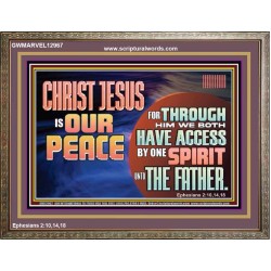 CHRIST JESUS IS OUR PEACE  Christian Paintings Wooden Frame  GWMARVEL12967  "36X31"