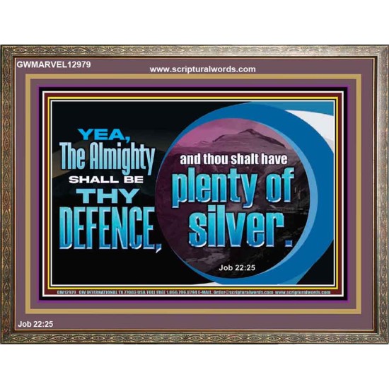 THE ALMIGHTY SHALL BE THY DEFENCE  Religious Art Wooden Frame  GWMARVEL12979  