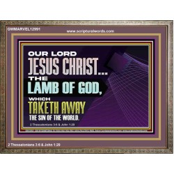 THE LAMB OF GOD WHICH TAKETH AWAY THE SIN OF THE WORLD  Children Room Wall Wooden Frame  GWMARVEL12991  "36X31"