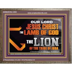 THE LION OF THE TRIBE OF JUDA CHRIST JESUS  Ultimate Inspirational Wall Art Wooden Frame  GWMARVEL12993  "36X31"