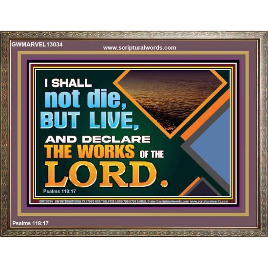 I SHALL NOT DIE BUT LIVE AND DECLARE THE WORKS OF THE LORD  Eternal Power Wooden Frame  GWMARVEL13034  