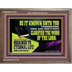 GLORIFIED THE WORD OF THE LORD  Righteous Living Christian Wooden Frame  GWMARVEL13070  "36X31"