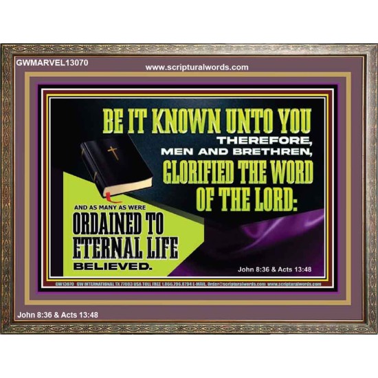 GLORIFIED THE WORD OF THE LORD  Righteous Living Christian Wooden Frame  GWMARVEL13070  