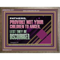 FATHER PROVOKE NOT YOUR CHILDREN TO ANGER  Unique Power Bible Wooden Frame  GWMARVEL13077  "36X31"