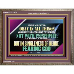 SERVANTS OBEY IN ALL THINGS YOUR MASTERS  Ultimate Power Wooden Frame  GWMARVEL13078  