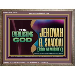 EVERLASTING GOD JEHOVAH EL SHADDAI GOD ALMIGHTY   Christian Artwork Glass Wooden Frame  GWMARVEL13101  "36X31"