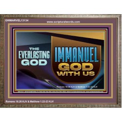 THE EVERLASTING GOD IMMANUEL..GOD WITH US  Contemporary Christian Wall Art Wooden Frame  GWMARVEL13134  "36X31"