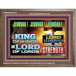 KING OF KINGS IS JEHOVAH  Unique Power Bible Wooden Frame  GWMARVEL9532  "36X31"