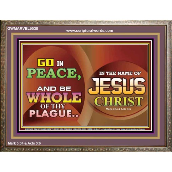 BE MADE WHOLE OF YOUR PLAGUE  Sanctuary Wall Wooden Frame  GWMARVEL9538  