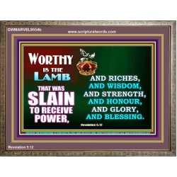 THE LAMB OF GOD THAT WAS SLAIN OUR LORD JESUS CHRIST  Children Room Wooden Frame  GWMARVEL9554b  "36X31"