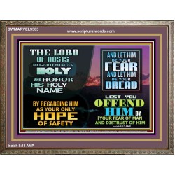 LORD OF HOSTS ONLY HOPE OF SAFETY  Unique Scriptural Wooden Frame  GWMARVEL9565  "36X31"