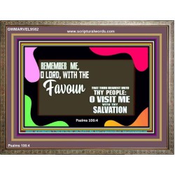 REMEMBER ME O GOD WITH THY FAVOUR AND SALVATION  Ultimate Inspirational Wall Art Wooden Frame  GWMARVEL9582  "36X31"