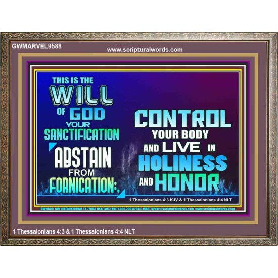 THE WILL OF GOD SANCTIFICATION HOLINESS AND RIGHTEOUSNESS  Church Wooden Frame  GWMARVEL9588  