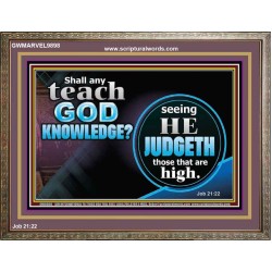 SHALL ANY TEACH GOD KNOWLEDGE?  Large Wooden Frame Scripture Wall Art  GWMARVEL9898  