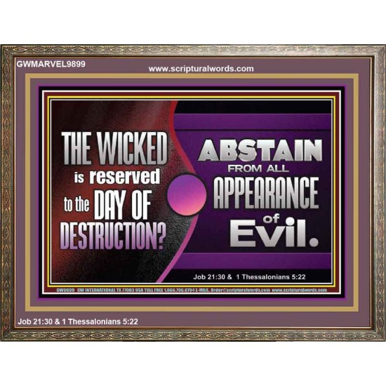 THE WICKED RESERVED FOR DAY OF DESTRUCTION  Wooden Frame Scripture Décor  GWMARVEL9899  