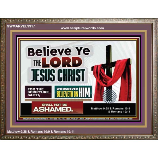 WHOSOEVER BELIEVETH ON HIM SHALL NOT BE ASHAMED  Contemporary Christian Wall Art  GWMARVEL9917  