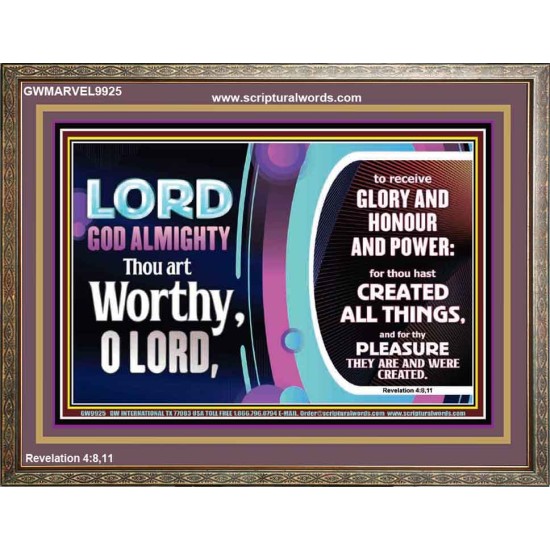 LORD GOD ALMIGHTY HOSANNA IN THE HIGHEST  Contemporary Christian Wall Art Wooden Frame  GWMARVEL9925  