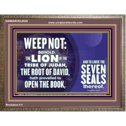 WEEP NOT THE LAMB OF GOD HAS PREVAILED  Christian Art Wooden Frame  GWMARVEL9926  "36X31"