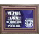 WEEP NOT THE LAMB OF GOD HAS PREVAILED  Christian Art Wooden Frame  GWMARVEL9926  