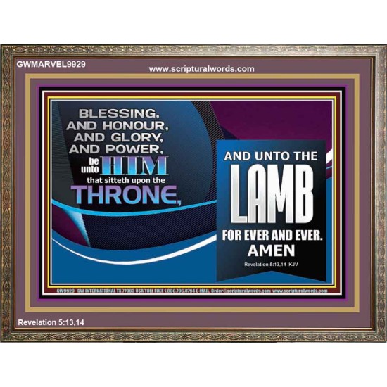 THE ONE SEATED ON THE THRONE  Contemporary Christian Wall Art Wooden Frame  GWMARVEL9929  