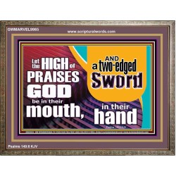 A TWO EDGED SWORD  Contemporary Christian Wall Art Wooden Frame  GWMARVEL9965  "36X31"