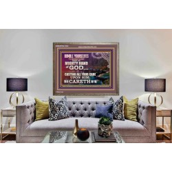 CASTING YOUR CARE UPON HIM FOR HE CARETH FOR YOU  Sanctuary Wall Wooden Frame  GWMARVEL10424  "36X31"