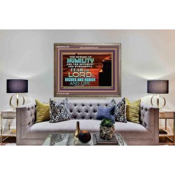 HUMILITY AND RIGHTEOUSNESS IN GOD BRINGS RICHES AND HONOR AND LIFE  Unique Power Bible Wooden Frame  GWMARVEL10427  "36X31"