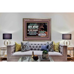 IN MY NAME SHALL THEY CAST OUT DEVILS  Christian Quotes Wooden Frame  GWMARVEL10460  "36X31"