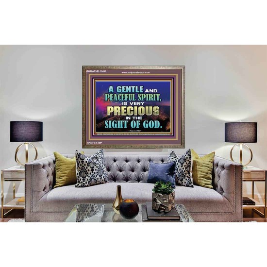 GENTLE AND PEACEFUL SPIRIT VERY PRECIOUS IN GOD SIGHT  Bible Verses to Encourage  Wooden Frame  GWMARVEL10496  