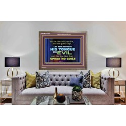 KEEP YOUR TONGUES FROM ALL EVIL  Bible Scriptures on Love Wooden Frame  GWMARVEL10497  "36X31"