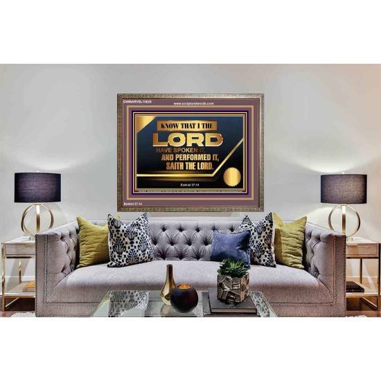 THE LORD HAVE SPOKEN IT AND PERFORMED IT  Inspirational Bible Verse Wooden Frame  GWMARVEL10629  