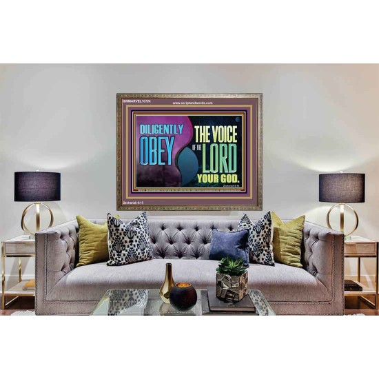 DILIGENTLY OBEY THE VOICE OF THE LORD OUR GOD  Bible Verse Art Prints  GWMARVEL10724  