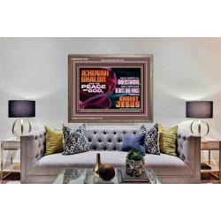 JEHOVAH SHALOM THE PEACE OF GOD KEEP YOUR HEARTS AND MINDS  Bible Verse Wall Art Wooden Frame  GWMARVEL10782  "36X31"