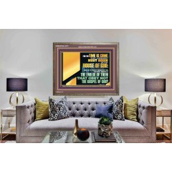 FOR THE TIME IS COME THAT JUDGEMENT MUST BEGIN AT THE HOUSE OF THE LORD  Modern Christian Wall Décor Wooden Frame  GWMARVEL12075  "36X31"