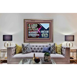 BLESSED IS THE MAN WHOSE STRENGTH IS IN THEE  Wooden Frame Christian Wall Art  GWMARVEL12102  "36X31"