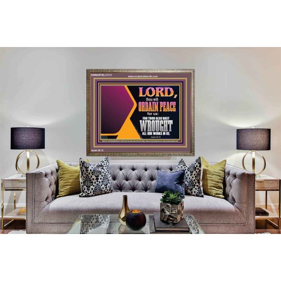 THE LORD WILL ORDAIN PEACE FOR US  Large Wall Accents & Wall Wooden Frame  GWMARVEL12113  