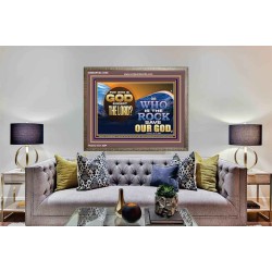 FOR WHO IS GOD EXCEPT THE LORD WHO IS THE ROCK SAVE OUR GOD  Ultimate Inspirational Wall Art Wooden Frame  GWMARVEL12368  "36X31"