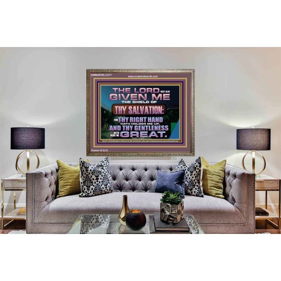 THY RIGHT HAND HATH HOLDEN ME UP  Ultimate Inspirational Wall Art Wooden Frame  GWMARVEL12377  