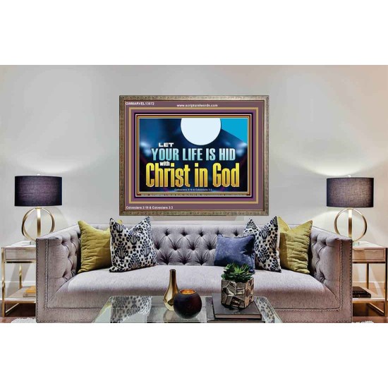 LET YOUR LIFE IS HID WITH CHRIST IN GOD  Church Office Wooden Frame  GWMARVEL13072  