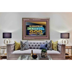 THE EVERLASTING GOD IMMANUEL..GOD WITH US  Scripture Art Wooden Frame  GWMARVEL13134B  "36X31"