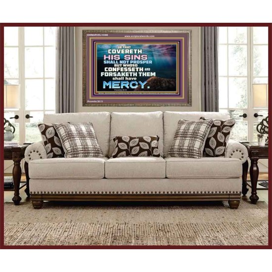 HE THAT COVERETH HIS SIN SHALL NOT PROSPER  Contemporary Christian Wall Art  GWMARVEL10466  