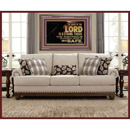 THE NAME OF THE LORD IS A STRONG TOWER  Contemporary Christian Wall Art  GWMARVEL10542  