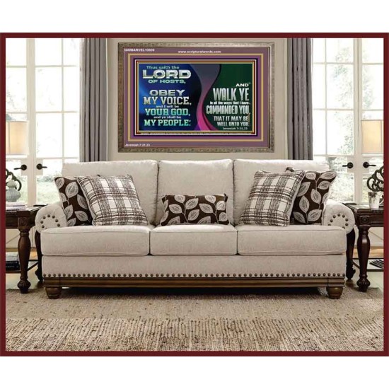 OBEY MY VOICE AND I WILL BE YOUR GOD  Custom Christian Wall Art  GWMARVEL10609  