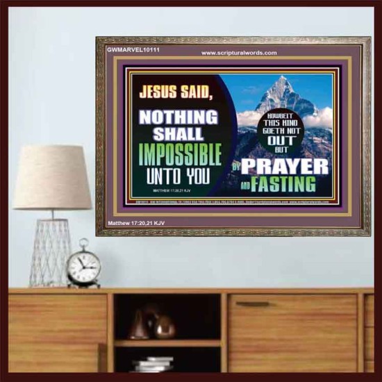 WITH GOD NOTHING SHALL BE IMPOSSIBLE  Modern Wall Art  GWMARVEL10111  