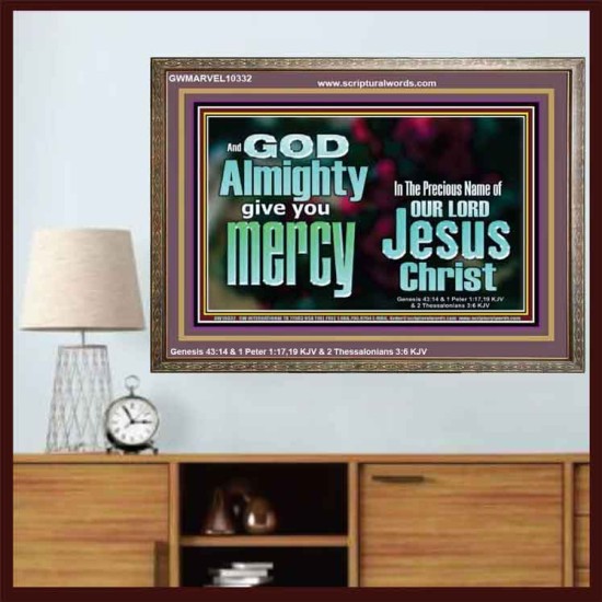 GOD ALMIGHTY GIVES YOU MERCY  Bible Verse for Home Wooden Frame  GWMARVEL10332  